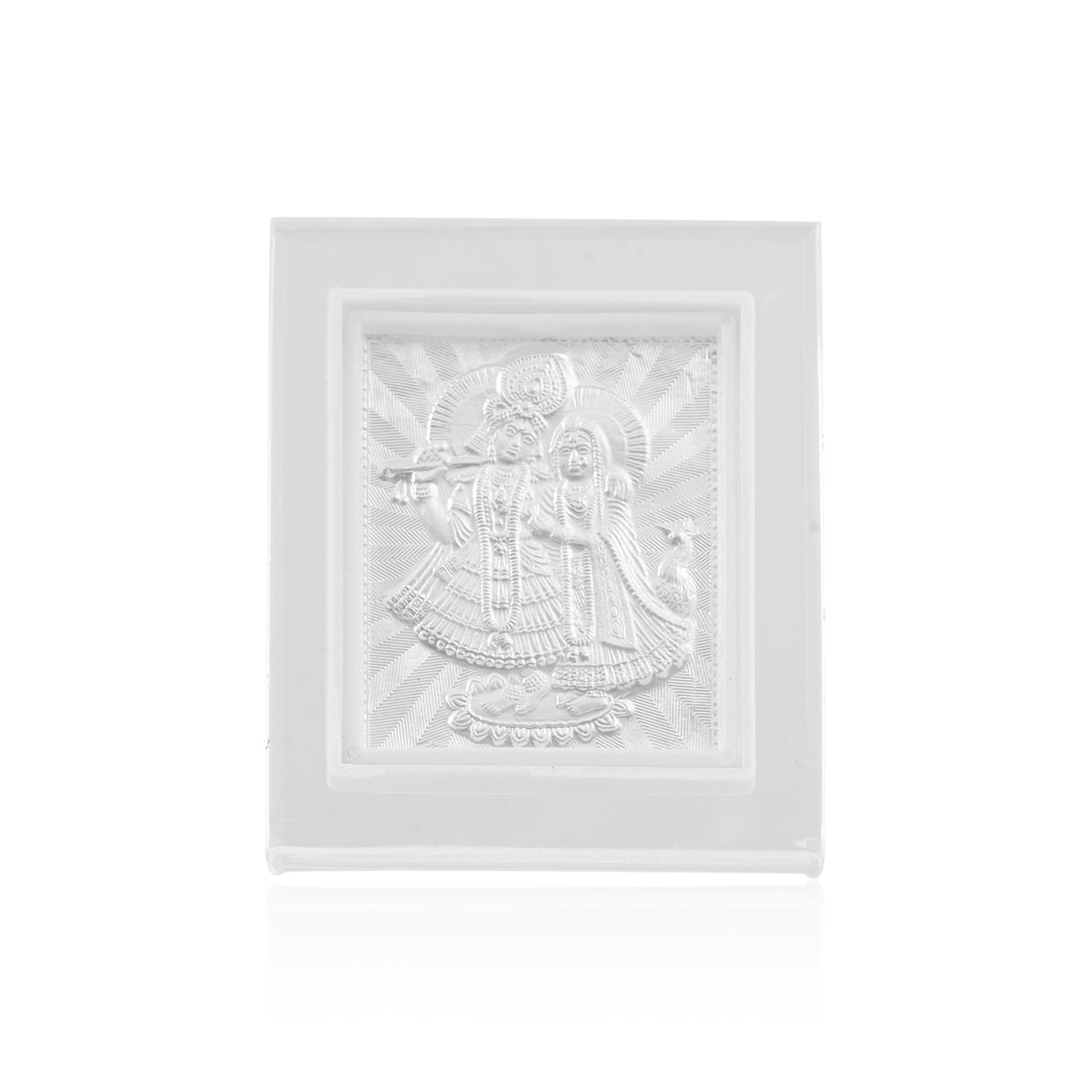 Tvish 999 Silver God Radha Krishna Acrylic Frame, L 2.5 x H 3.5 Inches