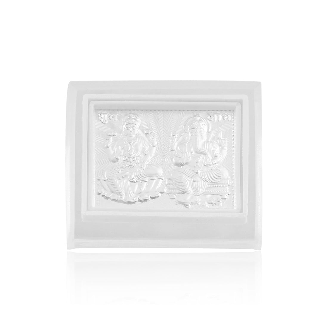 Tvish 999 Silver God Lakshmi and Ganesh Acrylic Frame, L 2.5 x H 3.5 Inches