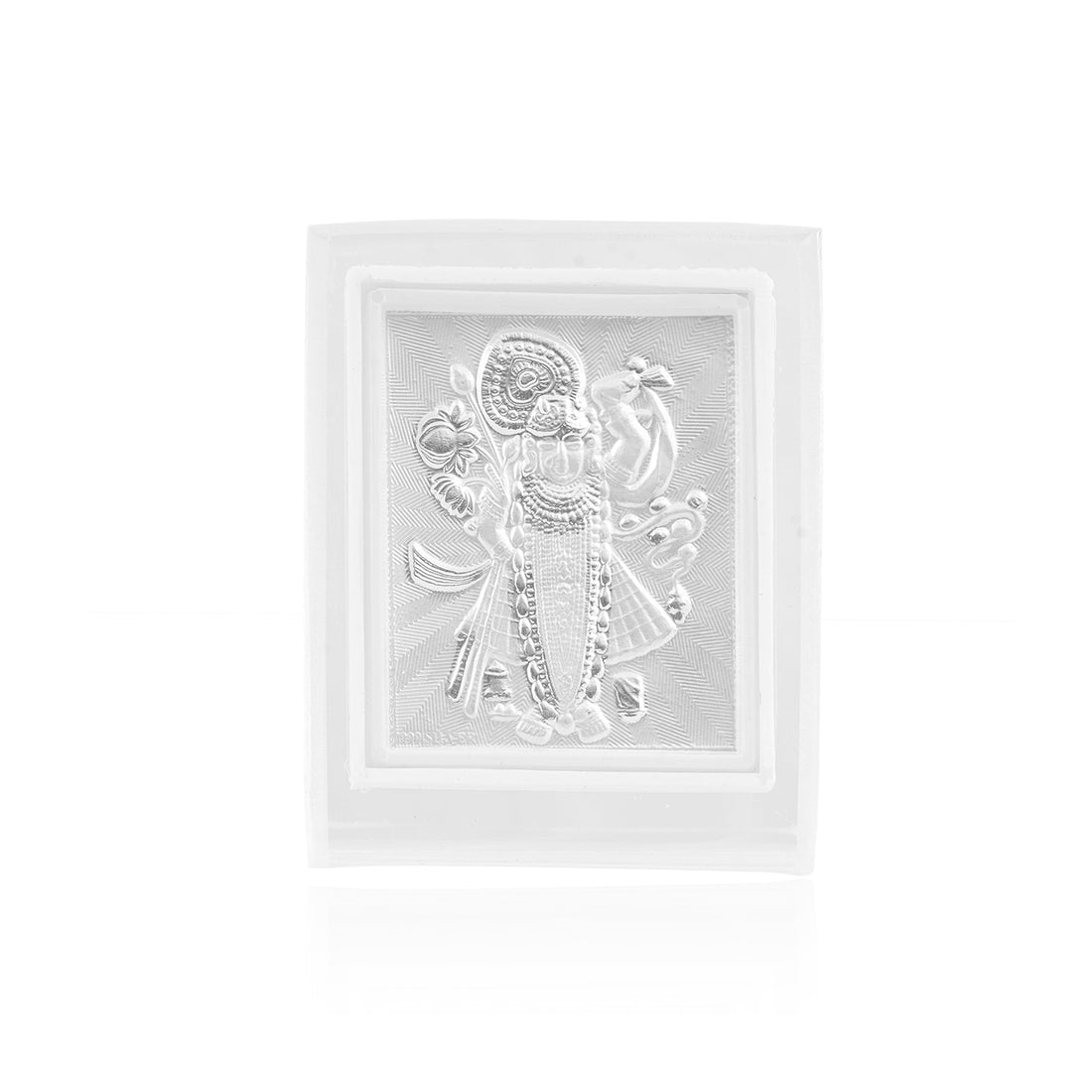 Tvish 999 Silver God Shreenathji Acrylic Frame, L 2.5 x H 3.5 Inches