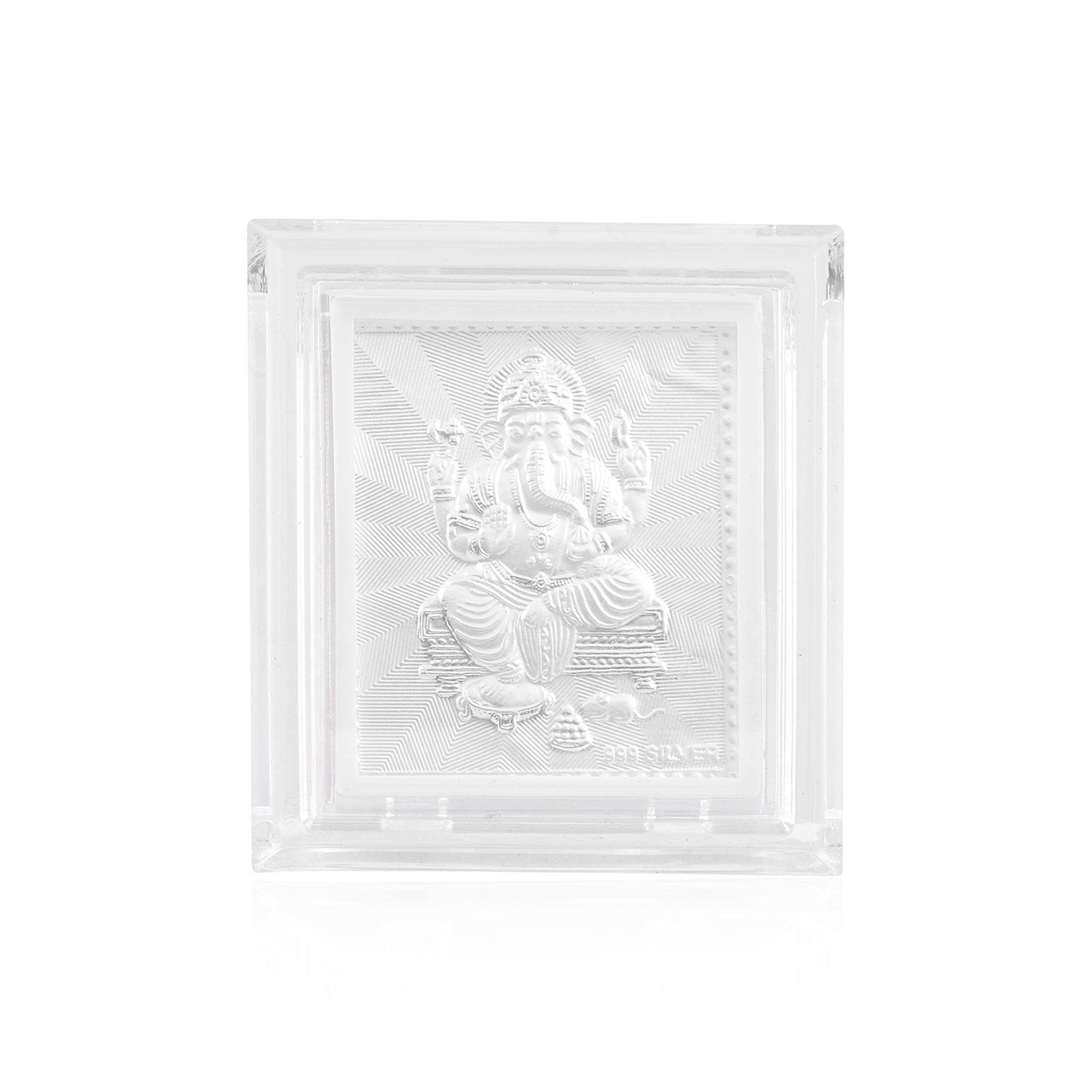 Tvish 999 Silver Ganeshji Acrylic Frame, L 2.5 x H 3.5 Inches