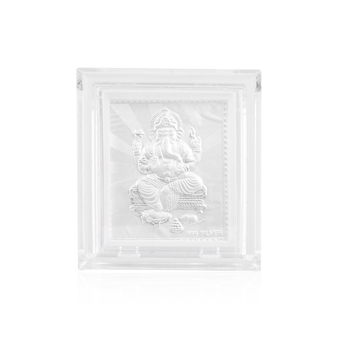 Tvish 999 Silver Ganeshji Acrylic Frame, L 2.5 x H 3.5 Inches