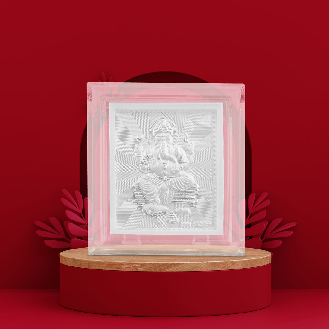 Tvish 999 Silver Ganeshji Acrylic Frame, L 2.5 x H 3.5 Inches