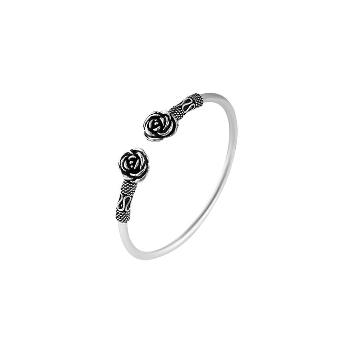 Double Sided Rose Oxidized Kada