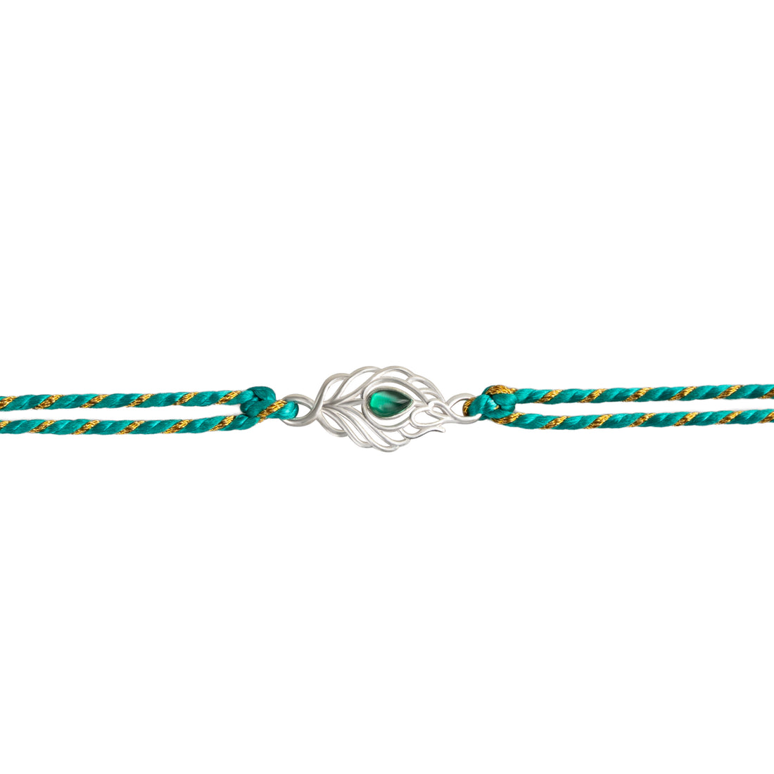 925 Sterling Silver Morpankh Rakhi for Brother | Traditional Raksha Bandhan Rakhi with Peacock Feather Design