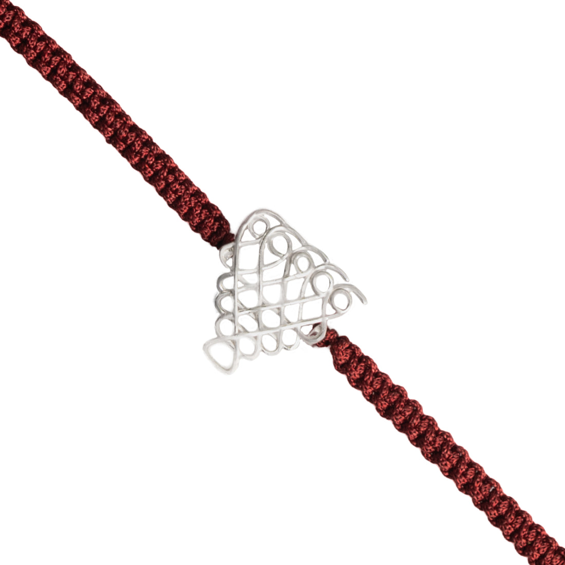 Tvish 925 Sterling Silver Sri Yantra Rakhi for Brother | Divine Protection Sacred Raksha Bandhan Thread with CZ/Zircon & Red Silk Dori | Spiritual & Auspicious Gift for Men