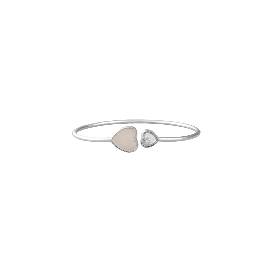 Double Heart Silver Kada