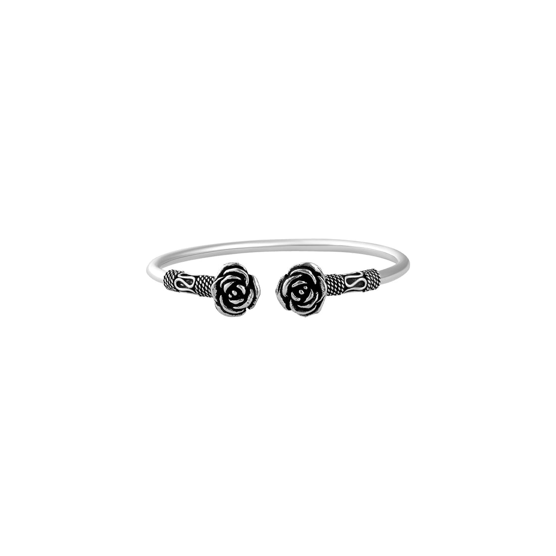 Double Sided Rose Oxidized Kada