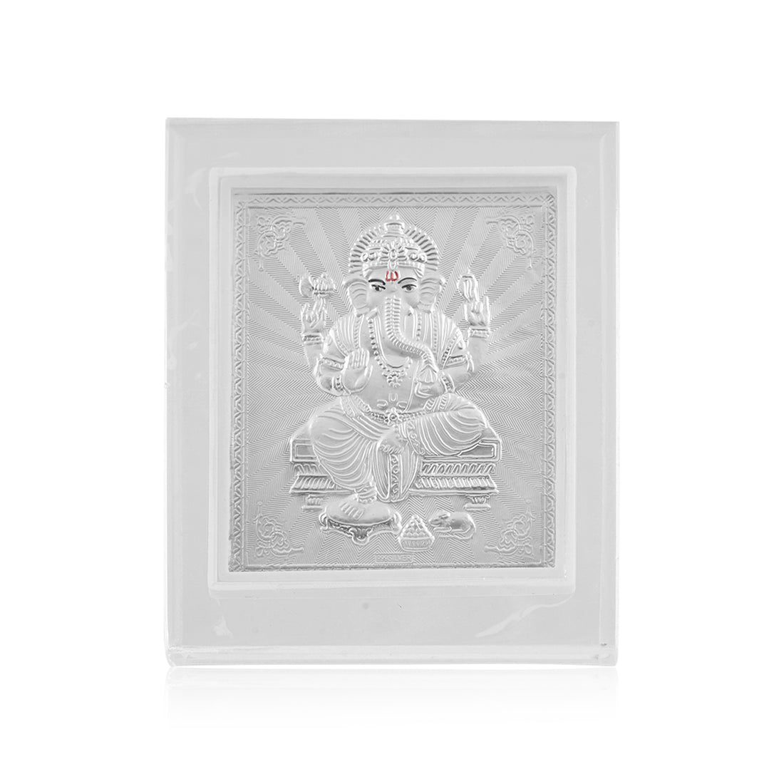 Tvish 999 Silver Ganeshji Acrylic Frame, L 4 x H 4.5 Inches