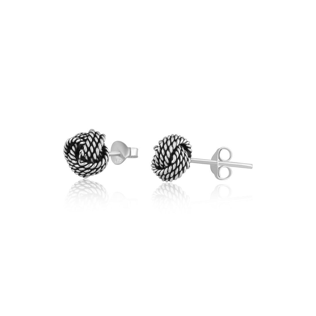 Twisted Silver Knot Earrings