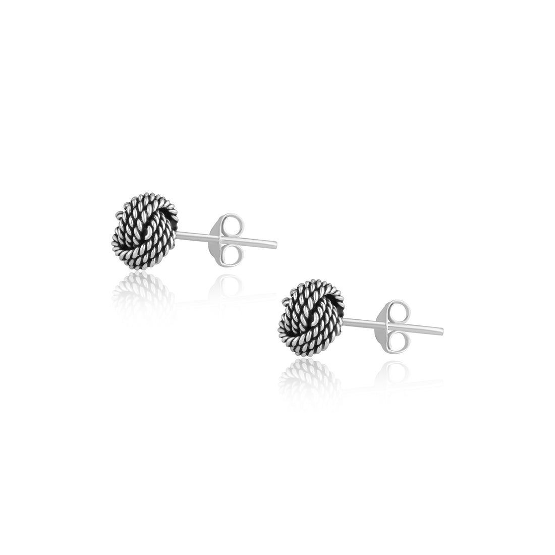Twisted Silver Knot Earrings