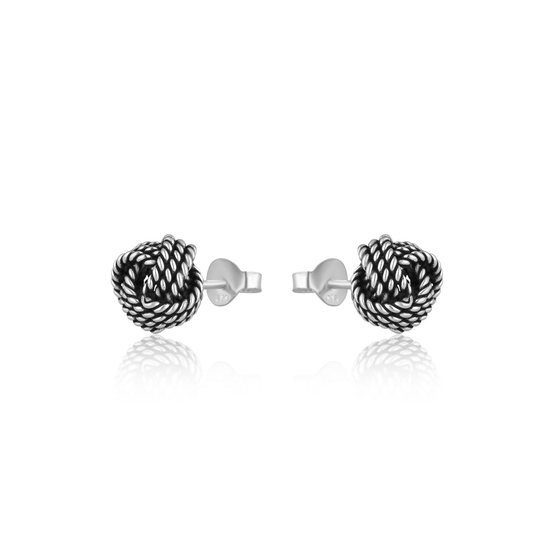 Twisted Silver Knot Earrings