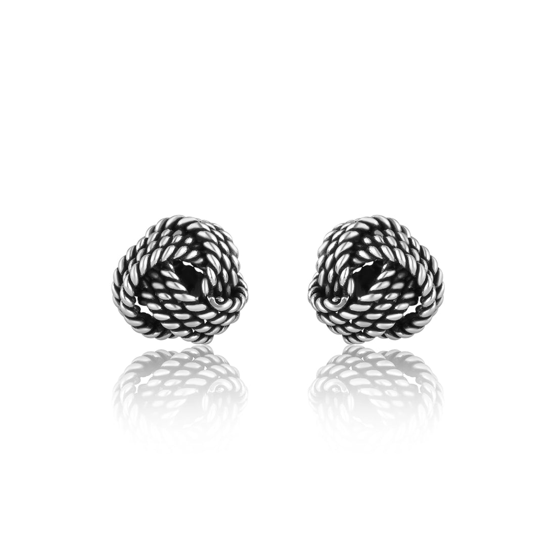 Twisted Silver Knot Earrings