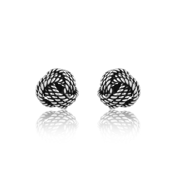Twisted Silver Knot Earrings