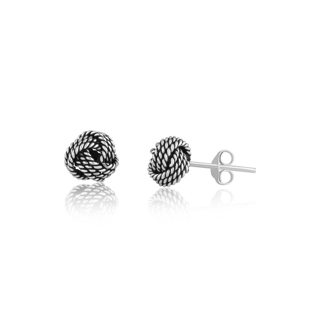 Twisted Silver Knot Earrings