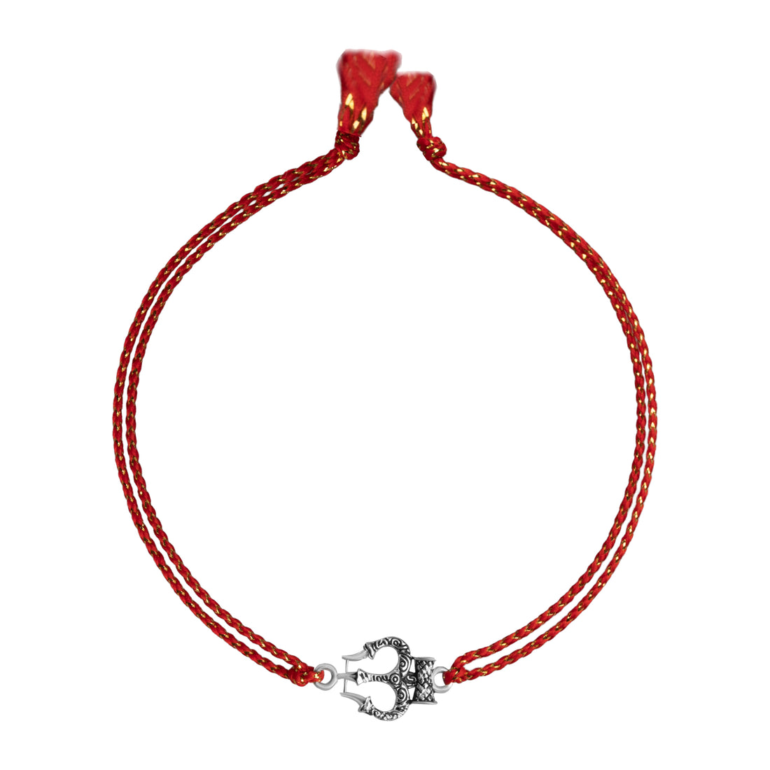 925 Silver Trishul Om Rakhi for Brother – Spiritual Raksha Bandhan Bracelet with Red Thread