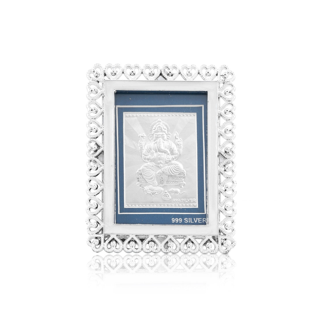 Tvish 999 Silver Ganeshji Metal Frame, L 3.5 x H 4.5 Inches