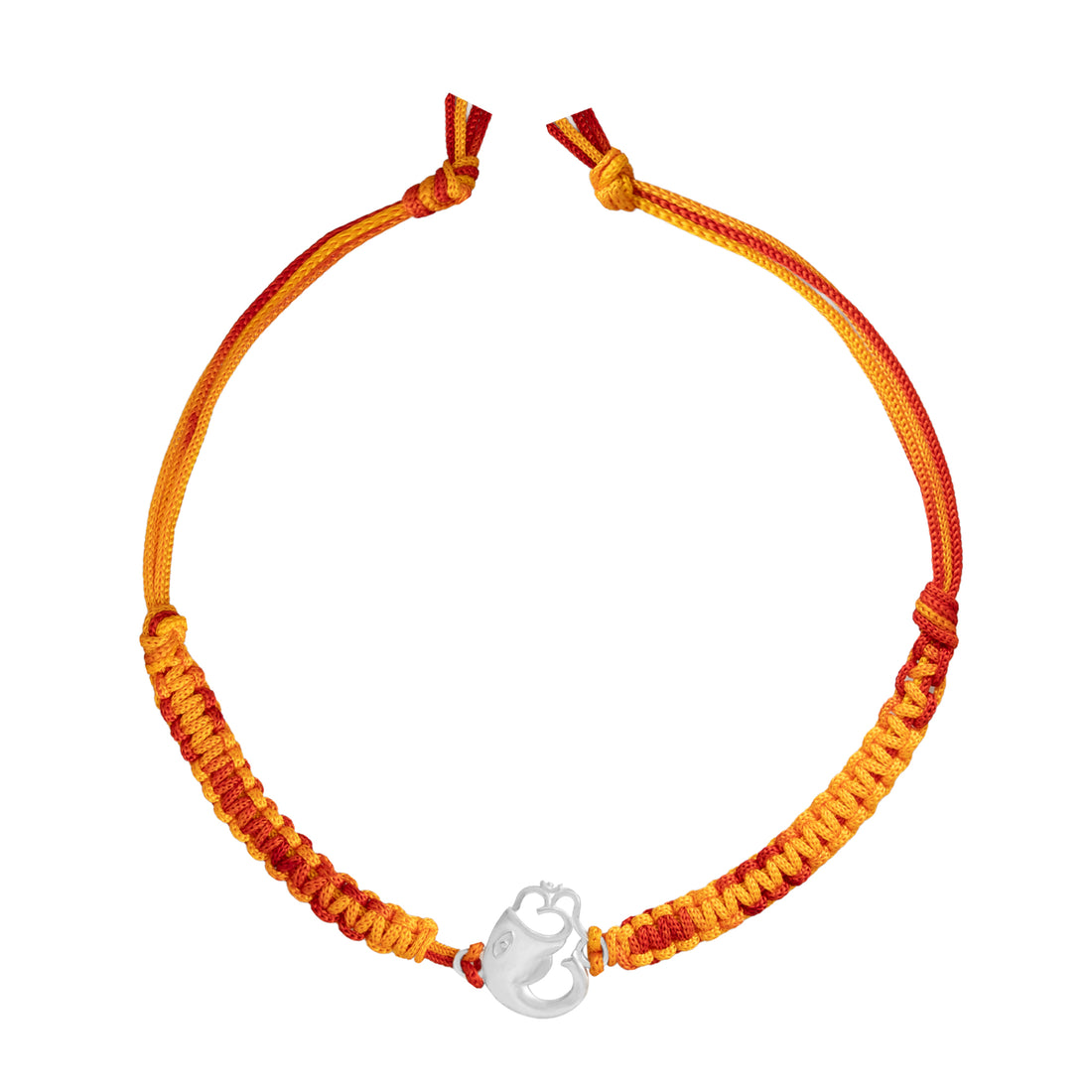 925 Sterling Silver Ganesh Om Rakhi for Brother | Pure Silver Raksha Bandhan Rakhi Thread | Traditional Ganpati Om Rakhi for Men | Hallmarked Silver Rakhi