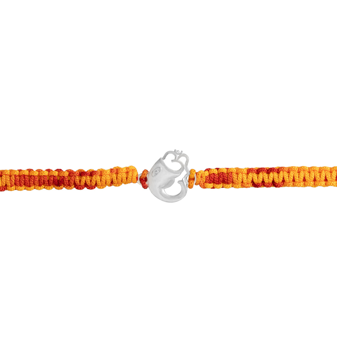 925 Sterling Silver Ganesh Om Rakhi for Brother | Pure Silver Raksha Bandhan Rakhi Thread | Traditional Ganpati Om Rakhi for Men | Hallmarked Silver Rakhi