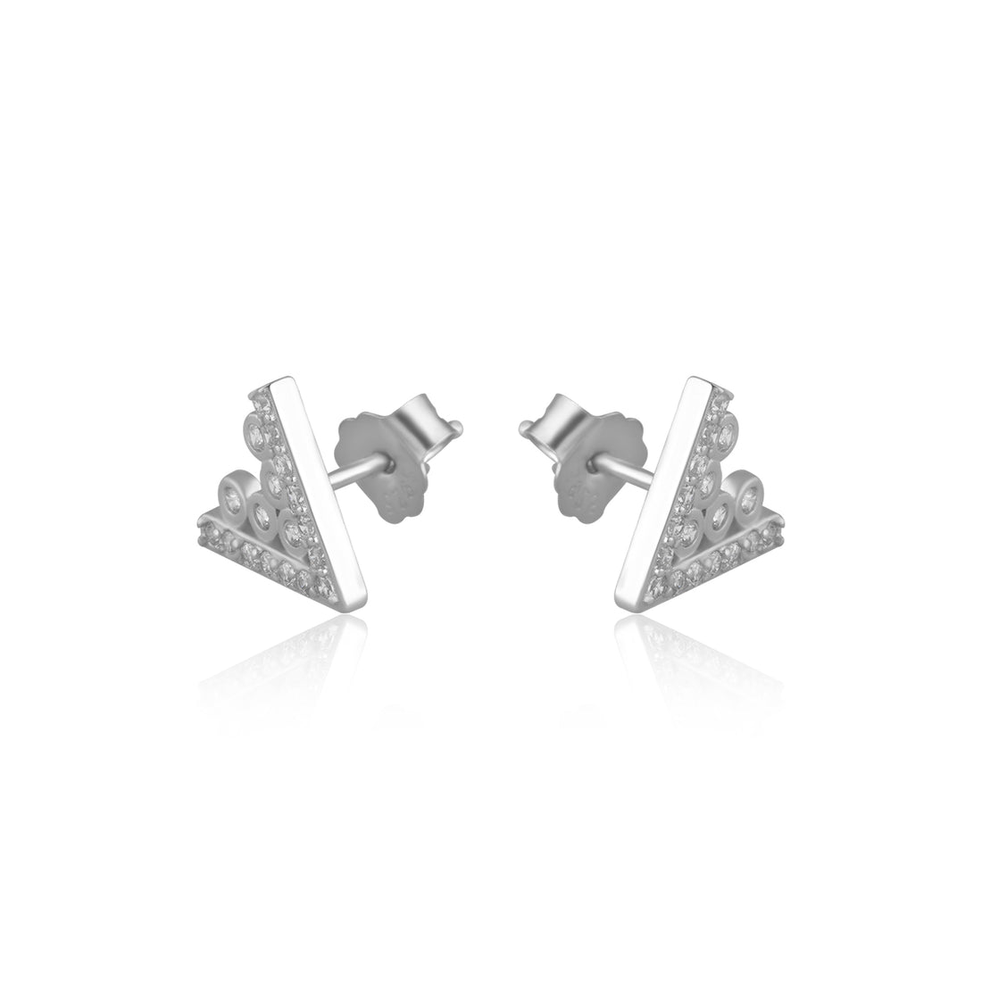 V Diamond Studded Earrings