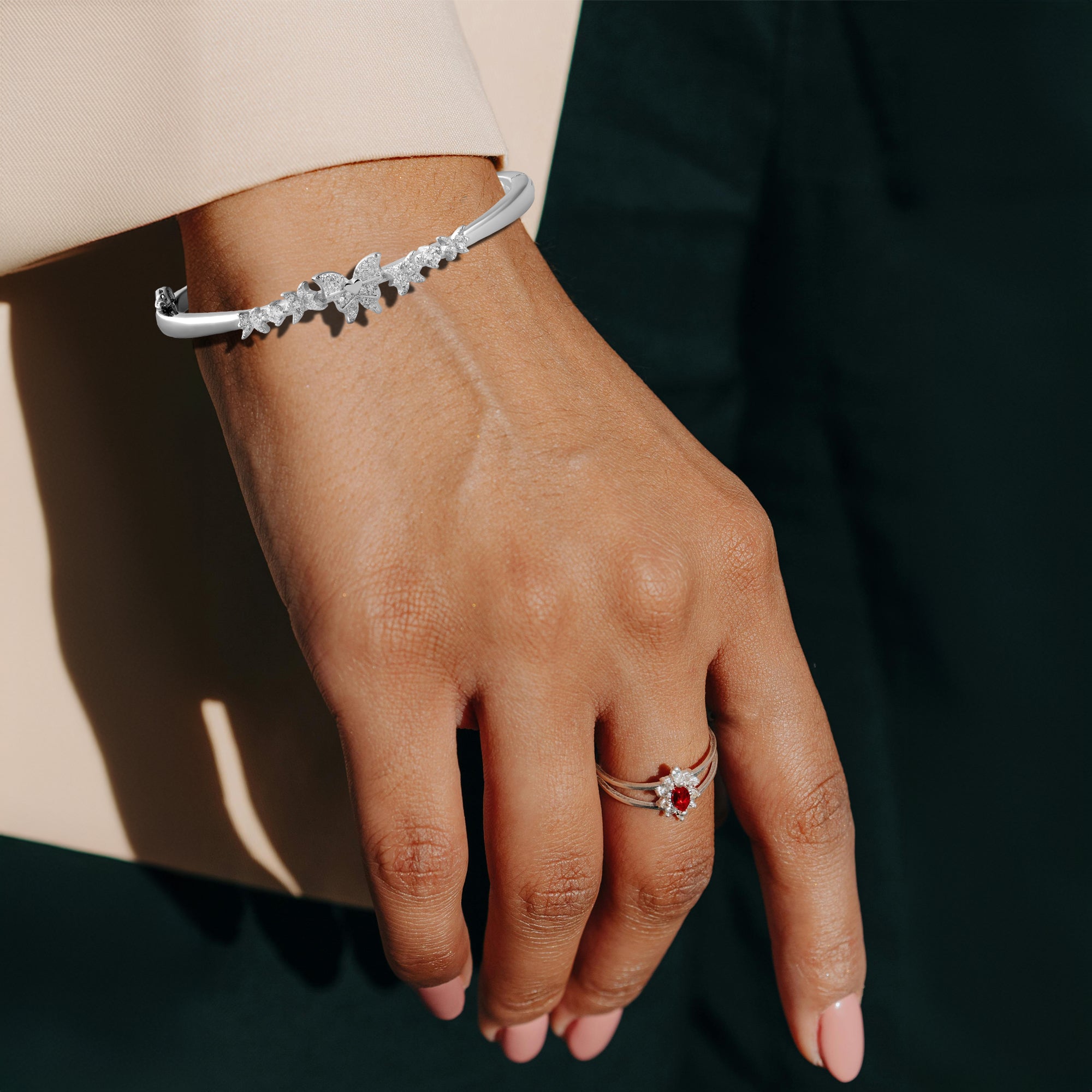 CZ Diamond Studded Butterfly Kada