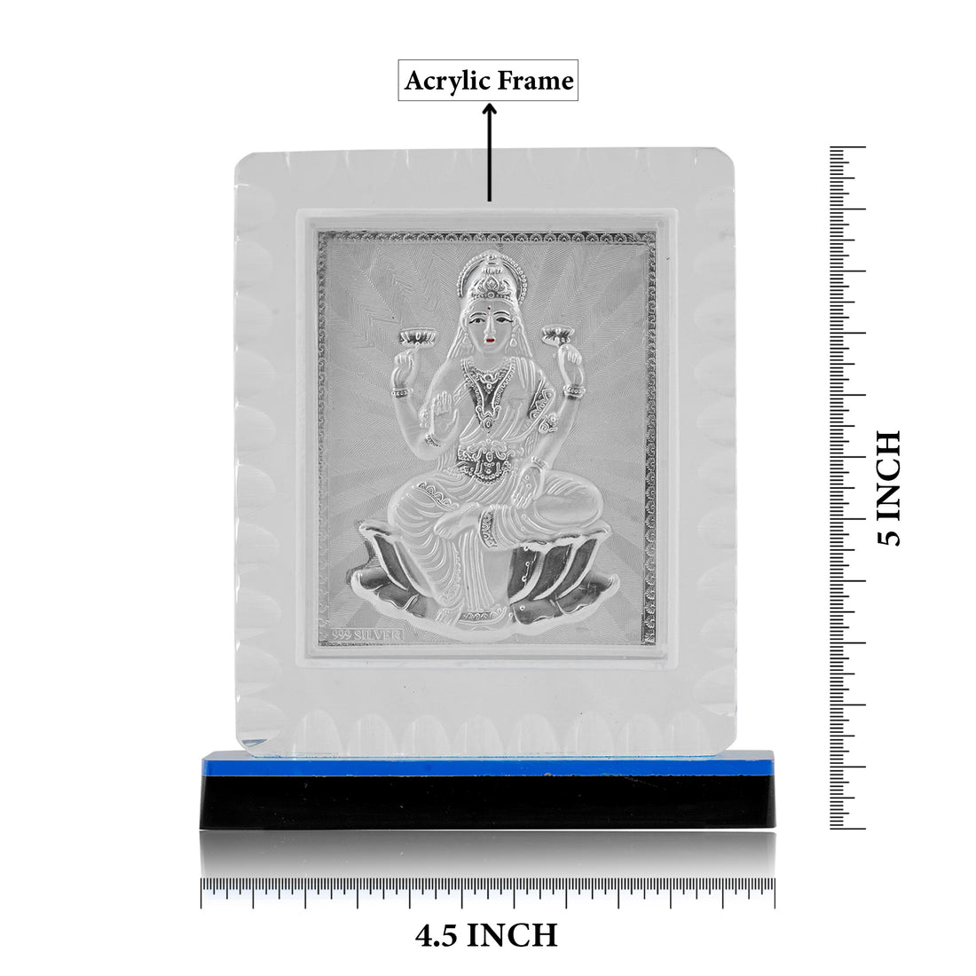Tvish 999 Silver Lakshmiji Acrylic Frame, L 4.5 x H 5 Inches