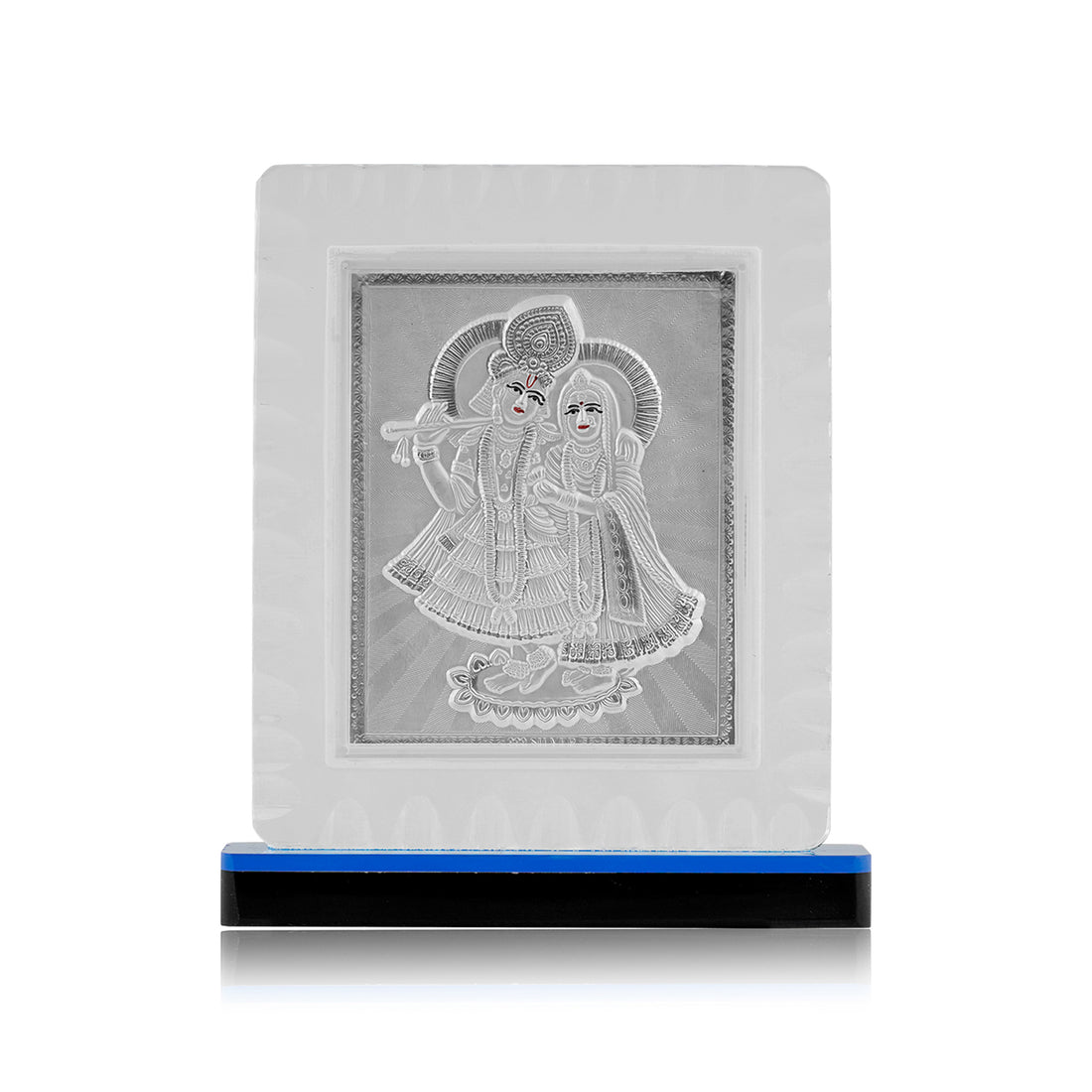 Tvish 999 Silver Radha Krishna Acrylic Frame, L 4.5 x H 5 Inches