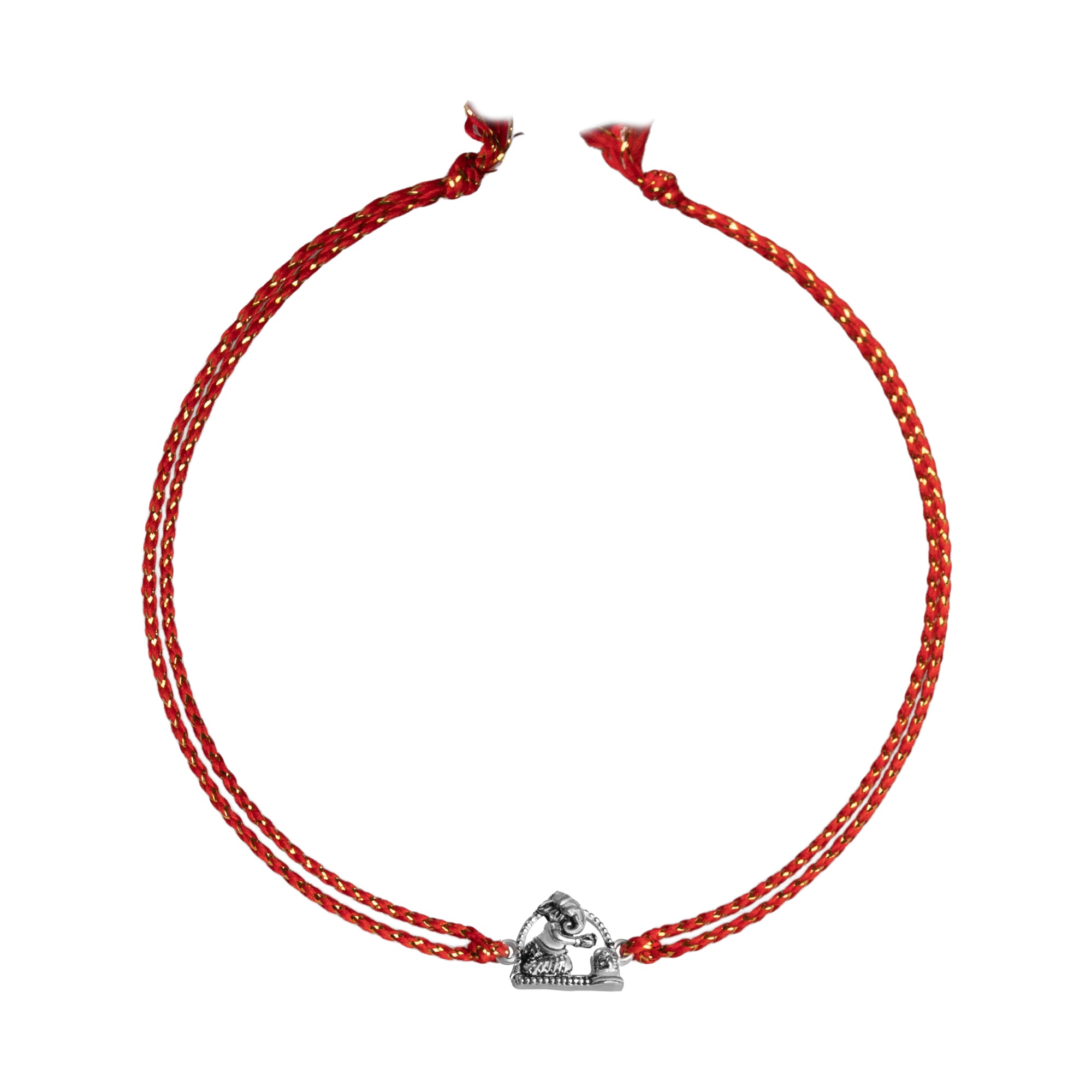 925 Silver Shiv Bhakt Ganesh Rakhi for Brother | Spiritual Raksha Bandhan Thread Symbolizing Devotion & Blessings | Pure Silver Devotional Rakhi for Men