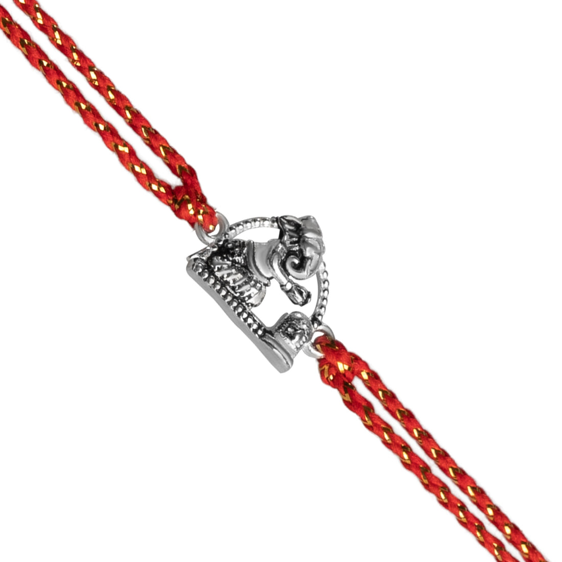 925 Silver Shiv Bhakt Ganesh Rakhi for Brother | Spiritual Raksha Bandhan Thread Symbolizing Devotion & Blessings | Pure Silver Devotional Rakhi for Men