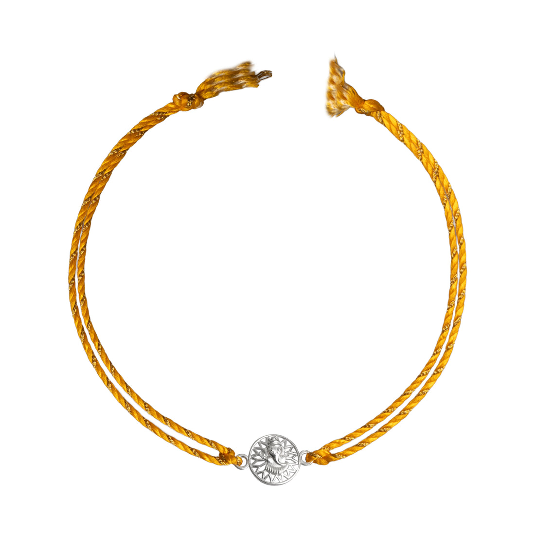 925 Silver Surya Ganesh Rakhi for Brother | Ganpati Rakhi with Radiant Sun Design | Sterling Silver Raksha Bandhan Thread of Wisdom and Light