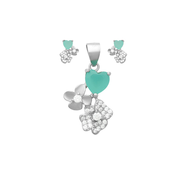 Turquoise Heart Studded Diamond Set
