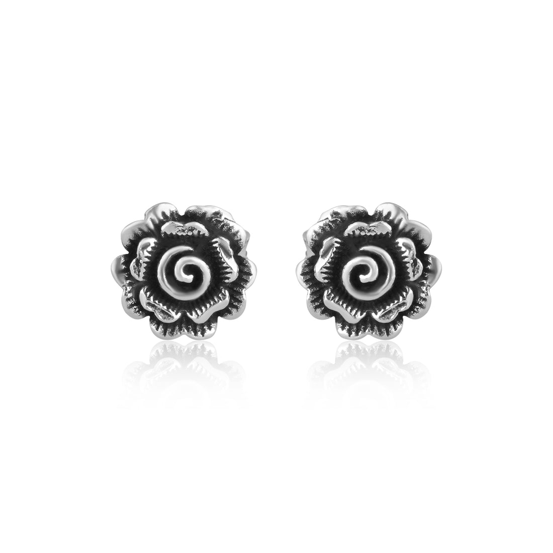 Rose Oxidized Earring