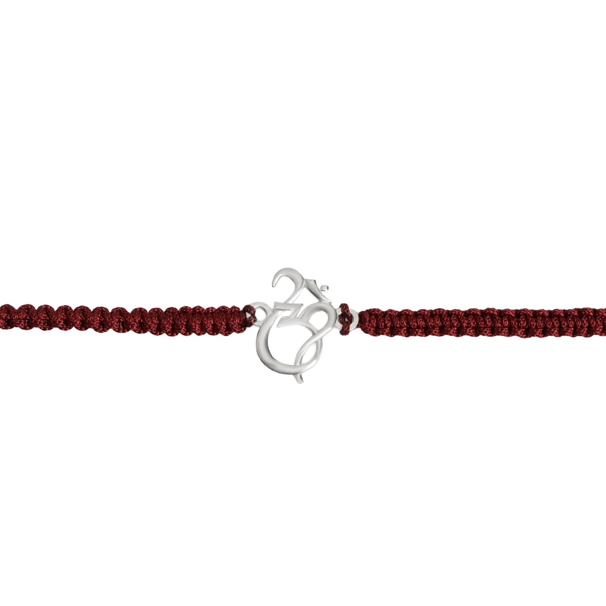 925 Silver Om Ganesh Rakhi for Brother | Sterling Silver Raksha Bandhan Thread with Ganpati Symbol | Handcrafted Traditional Rakhi