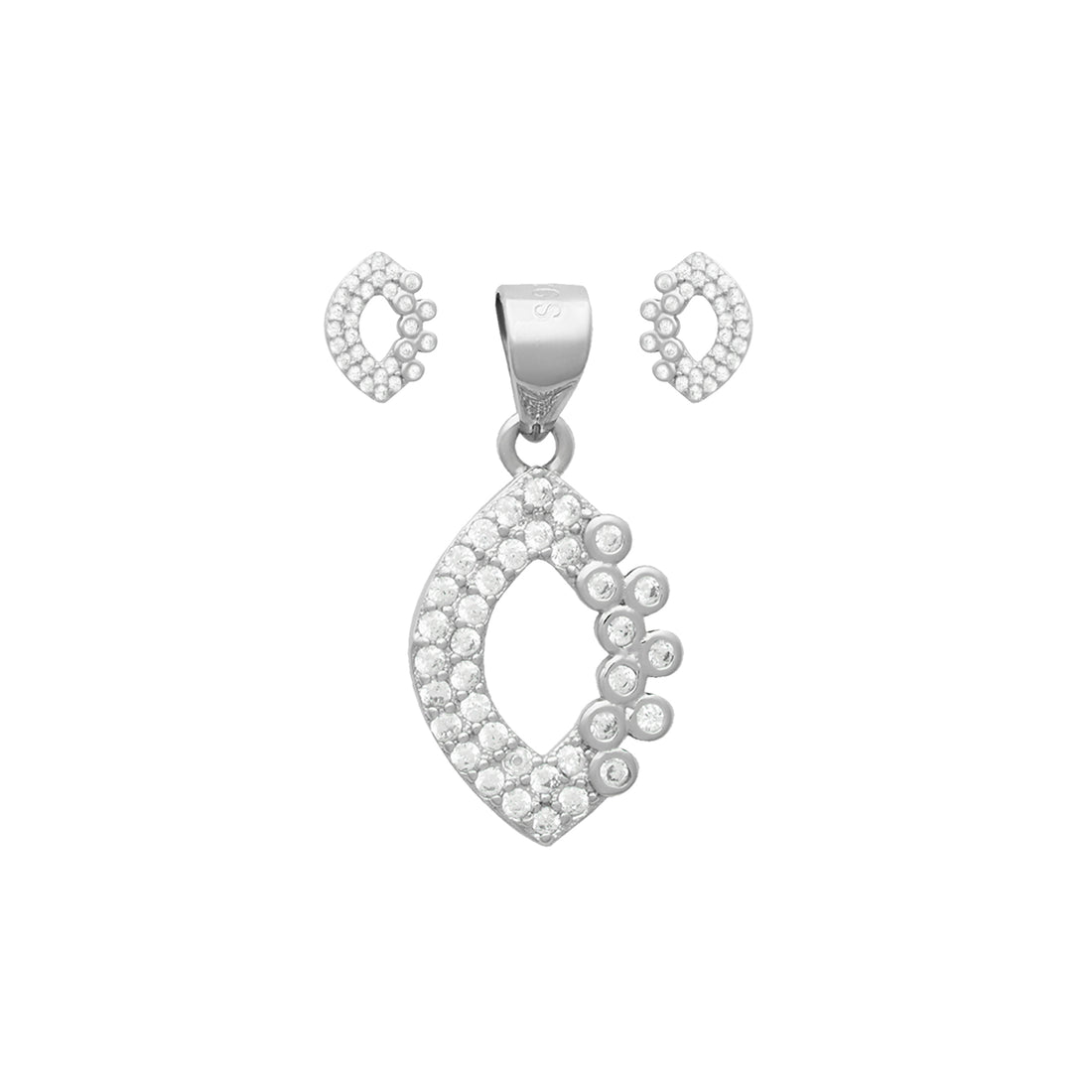 Oval Zircon Diamond Studded Set