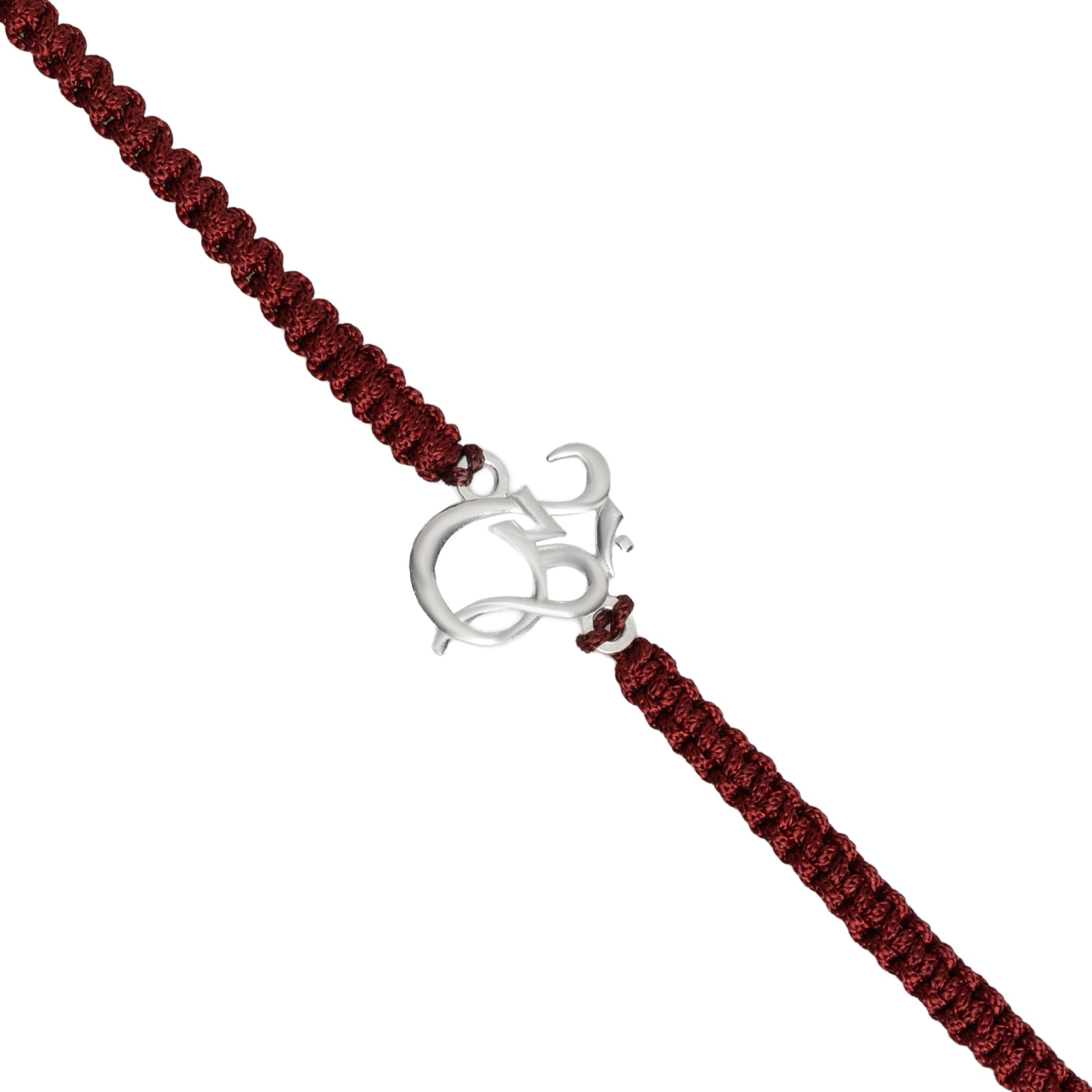 925 Silver Om Ganesh Rakhi for Brother | Sterling Silver Raksha Bandhan Thread with Ganpati Symbol | Handcrafted Traditional Rakhi