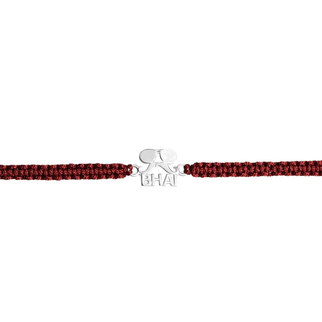 925 Silver Bhai Rakhi with Mustache & Glasses Design | Sterling Silver Raksha Bandhan Bracelet Thread for Brother | Cool & Quirky Rakhi