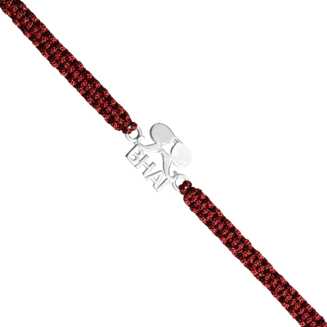 925 Silver Bhai Rakhi with Mustache & Glasses Design | Sterling Silver Raksha Bandhan Bracelet Thread for Brother | Cool & Quirky Rakhi