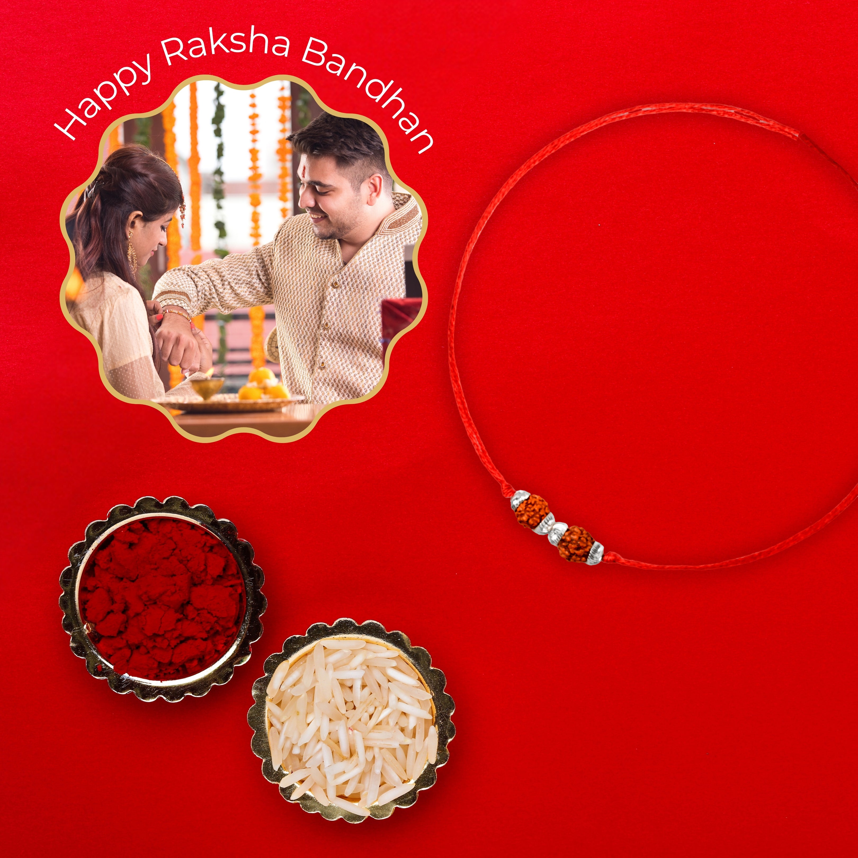Eternal Double Rudraksh Rakhi
