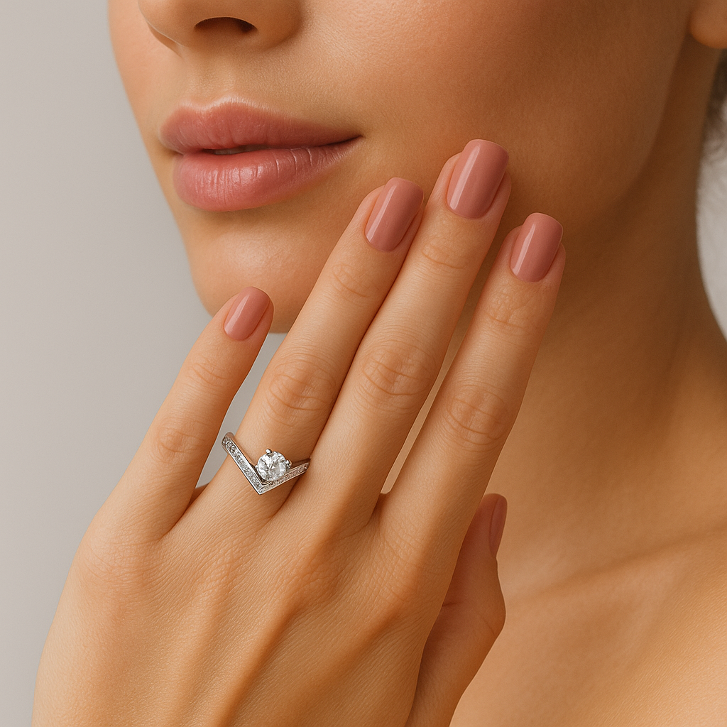 Shimmering Silver Solitaire Ring