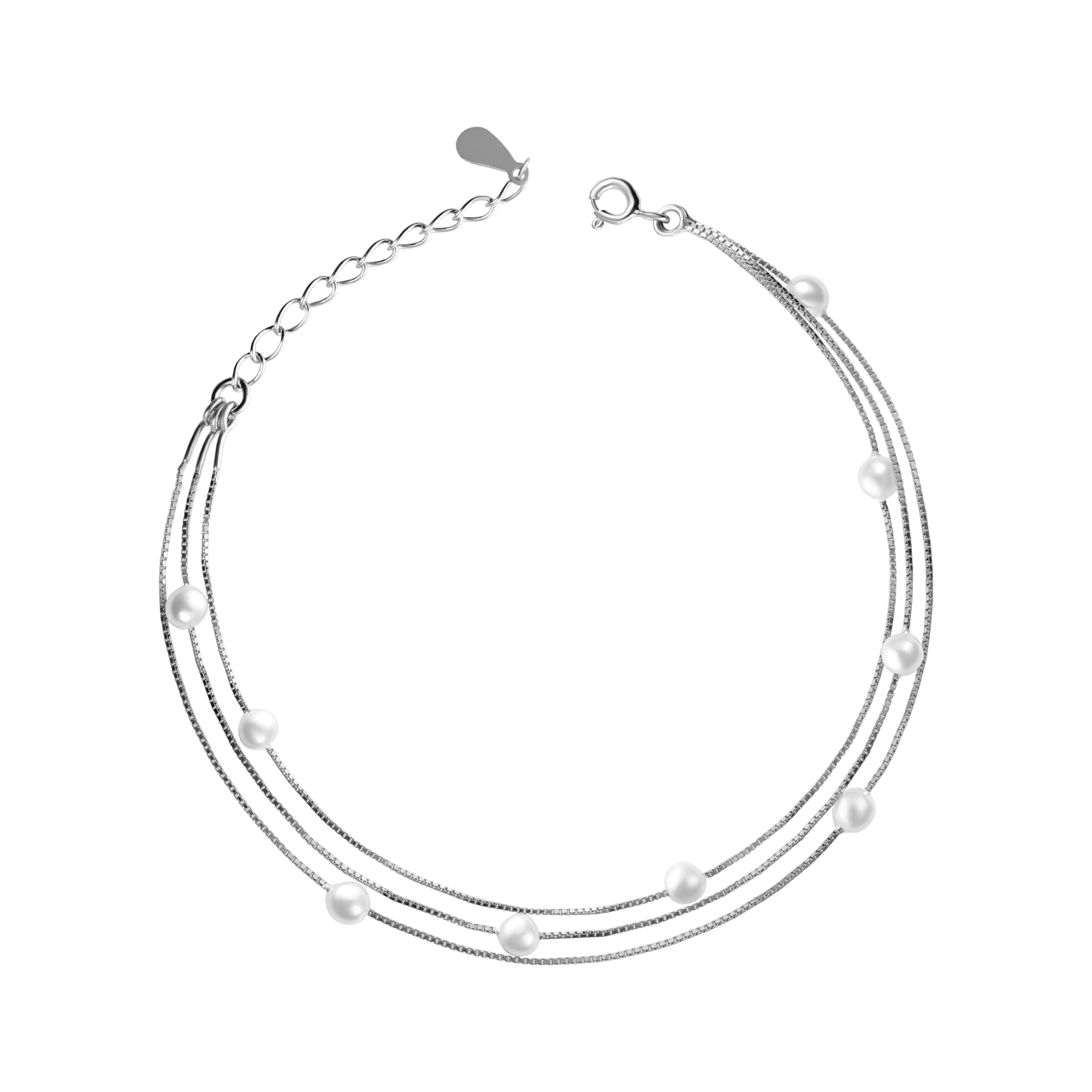 Triple Line Pearl Bracelet