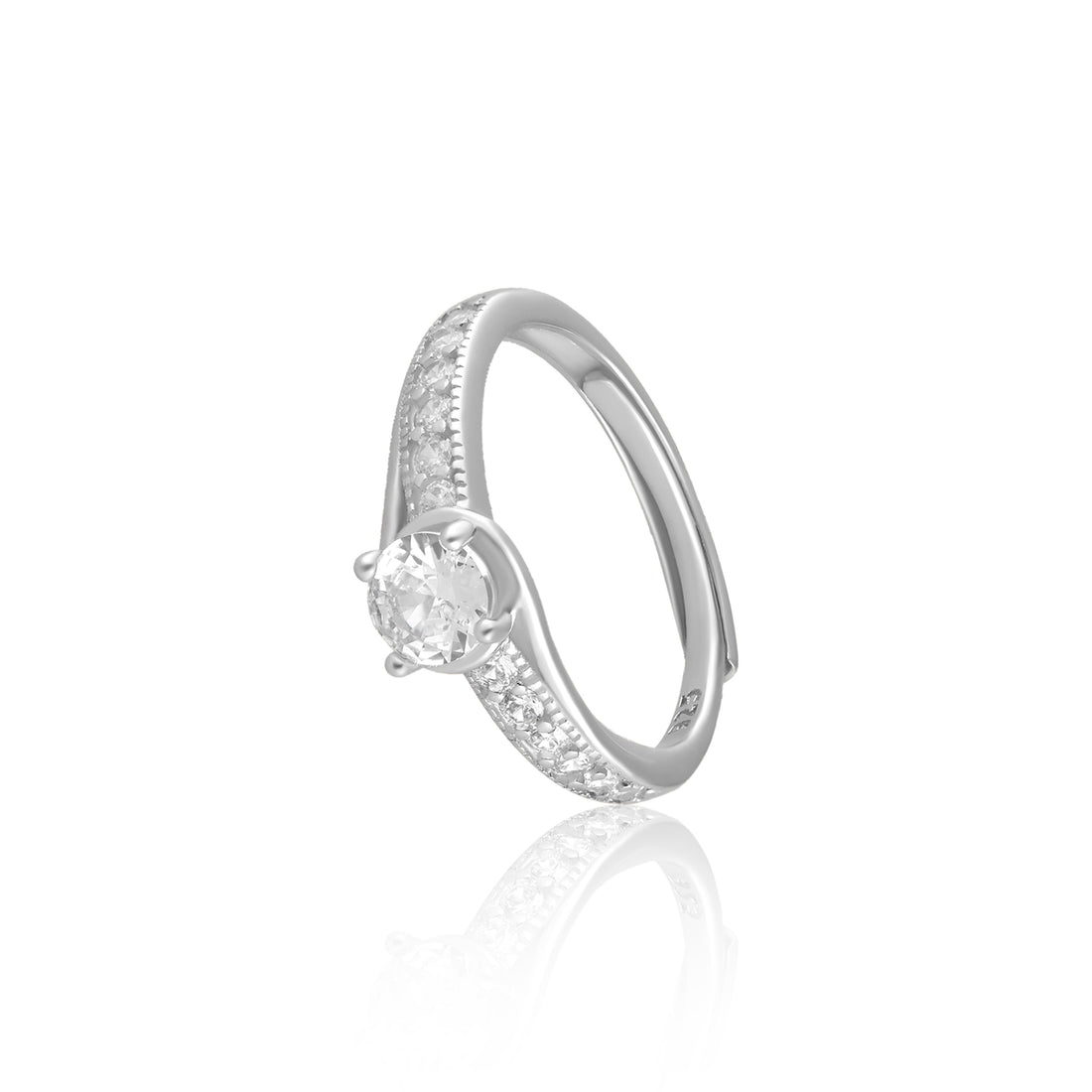 Luminous Silver Diamond Ring