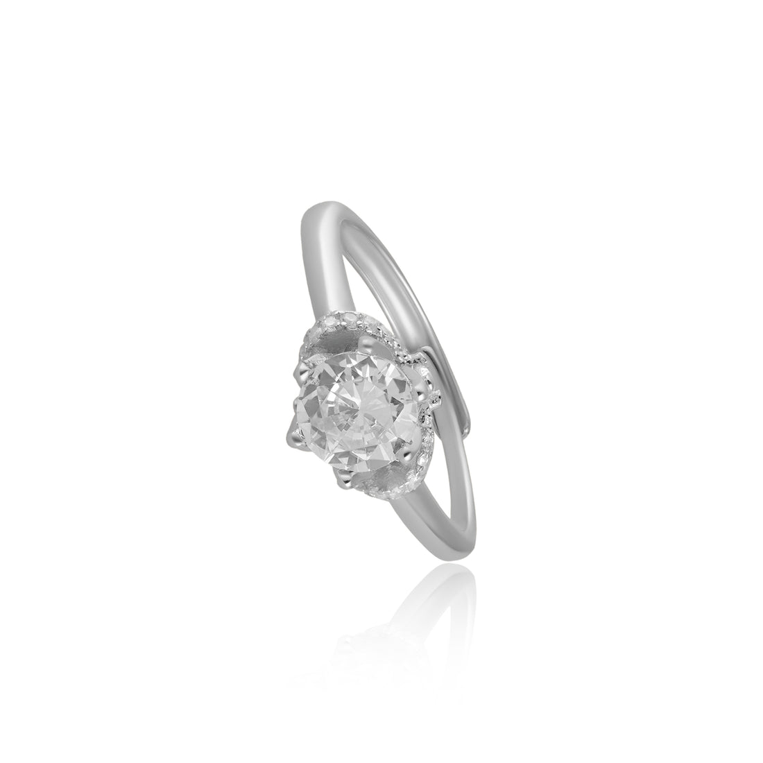 Silver Gleam Solitaire Ring