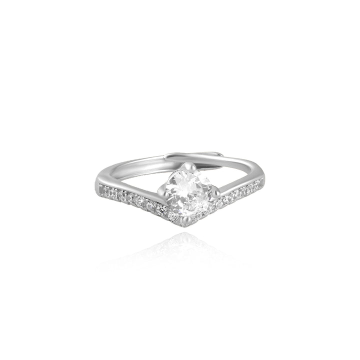 Shimmering Silver Solitaire Ring