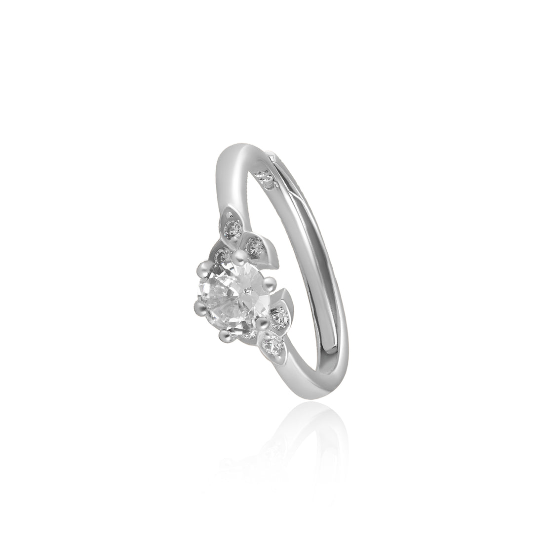 Silver Petal Flower Ring