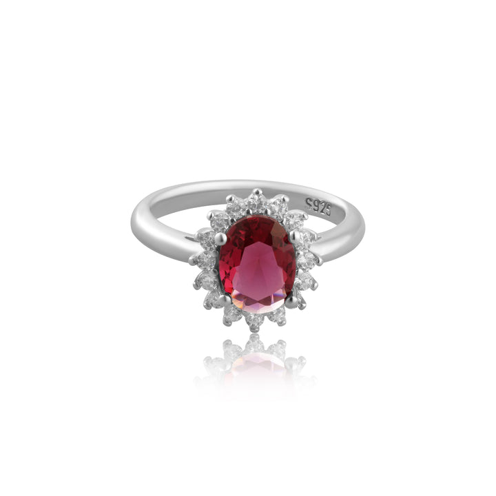 Red Diamond Spark Ring