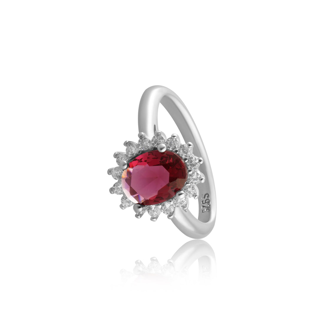 Red Diamond Spark Ring