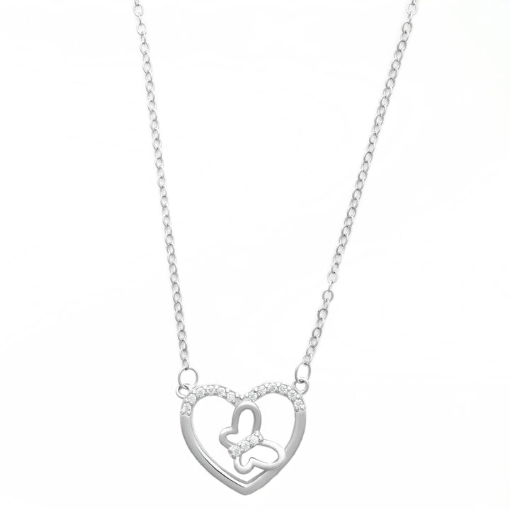 Heart with Butterfly Necklace